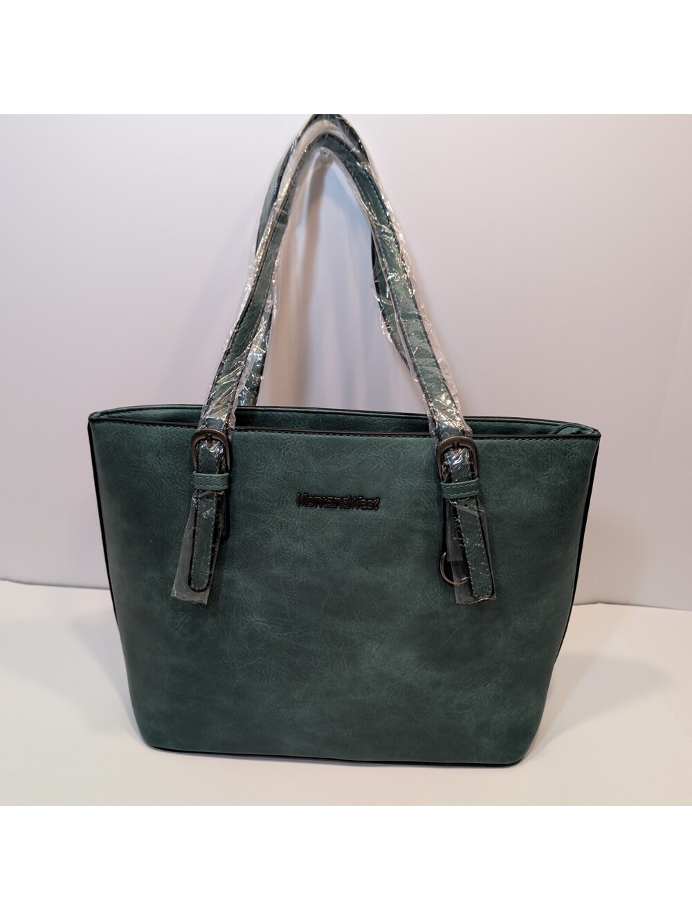 Montana West Green Faux Leather Tote Handbag with Adjustable Handles